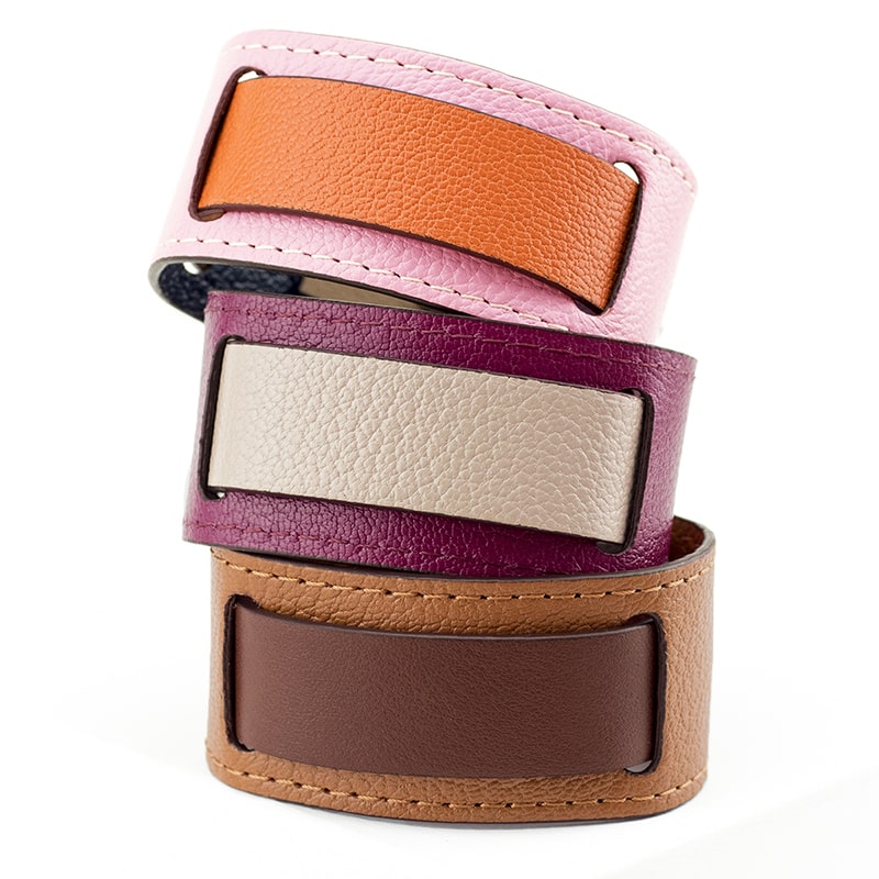 Bracelet cuir femme réversible
